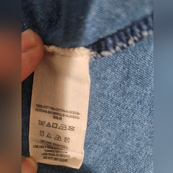 Free People Women's 'Ratio' Split Neck Cotton Top, Size XSmall - Blue - Picture 8 of 8